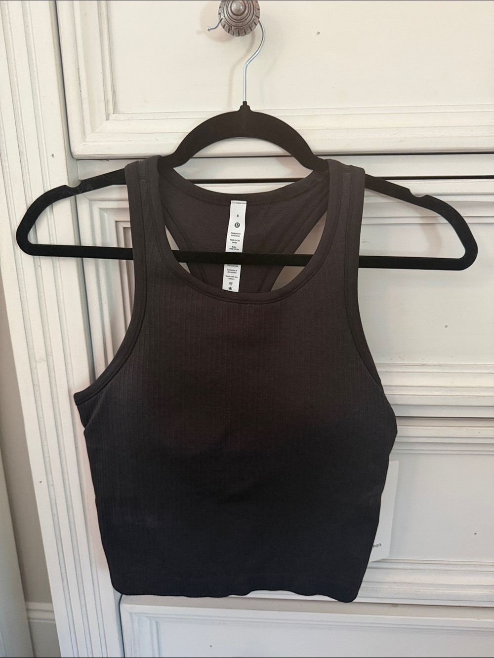 Lululemon Women's Black Ribbed Racerback Tank Top